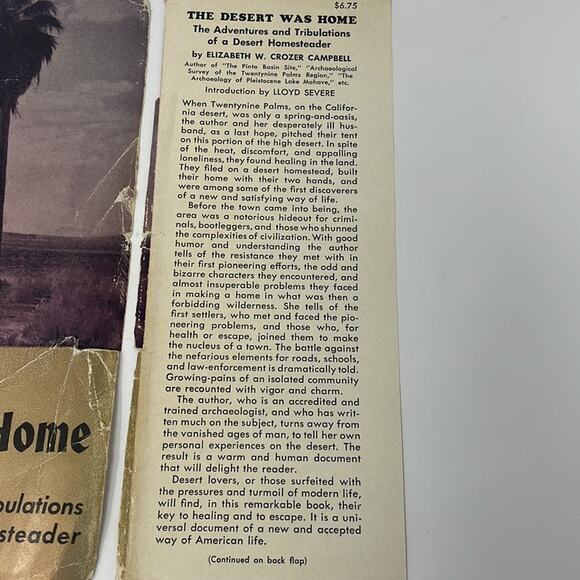 1961 The Desert Was Home by Elizabeth W. Crozier Campbell first edition/signed - Picture 12 of 15